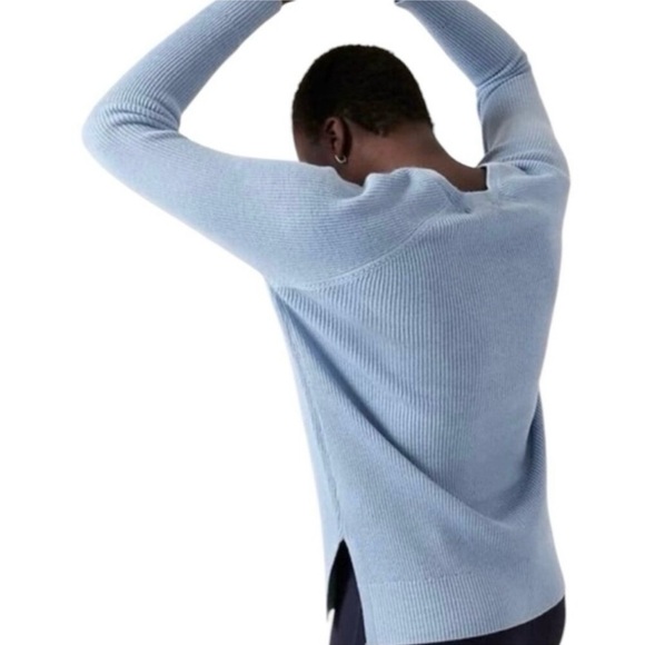 Athleta Hanover Tunic Sweater Size XL Light Blue Pullover S Wool Blend - Picture 10 of 10